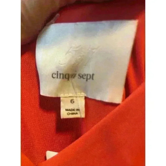 NWT Cinq à Sept Delia Sleeveless Faux Wrap Dress Women's 6 Red Chili Peppers - Picture 13 of 15
